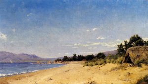 Hut by the Seashote by Paul-Camille Guigou Oil Painting