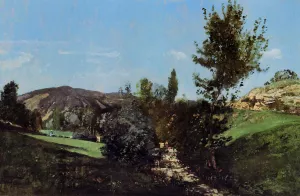 Landscape in the Durance Valley by Paul-Camille Guigou - Oil Painting Reproduction