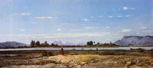 Landscape, the Banks of the Durance by Paul-Camille Guigou - Oil Painting Reproduction