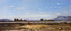 Landscape, the Banks of the Durance Oil painting by Paul-Camille Guigou