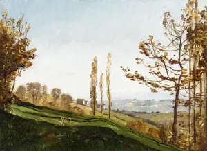 Landscape with Three Poplars by Paul-Camille Guigou - Oil Painting Reproduction