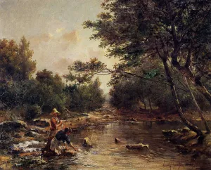 On the Banks of the River by Paul-Camille Guigou - Oil Painting Reproduction