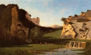 River Valley at Lourmarin painting by Paul-Camille Guigou