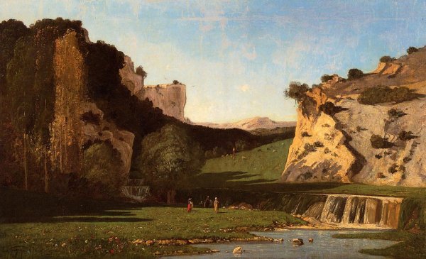 River Valley at Lourmarin by Paul-Camille Guigou - Hand-Painted Oil Painting Reproduction