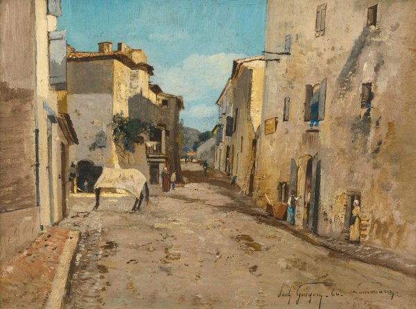 Rue a Lourmarin  by Paul-Camille Guigou - Hand-Painted Oil Painting Reproduction