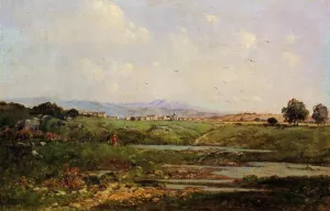 Small Provencal Village at the Base of the Hills by Paul-Camille Guigou - Oil Painting Reproduction