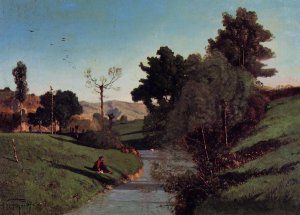 The Banks of the Aiguebrun by Paul-Camille Guigou Oil Painting