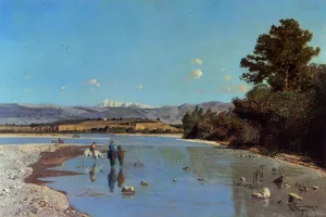 The Banks of the Durance at Puivert by Paul-Camille Guigou - Oil Painting Reproduction