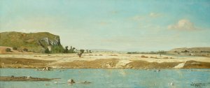 The Banks of the River Durance at Saint Paul by Paul-Camille Guigou Oil Painting