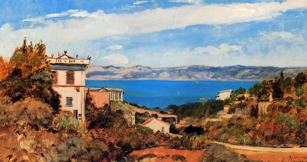 The Bay of Marseille, Saint-Henri by Paul-Camille Guigou - Hand-Painted Oil Painting Reproduction