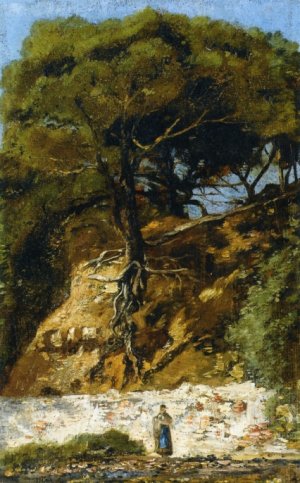 Washerwoman at the Foot of a Large Pine Tree