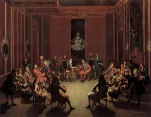 Tabakskollegium of Frederick I by Paul Carl Leygebe Oil Painting