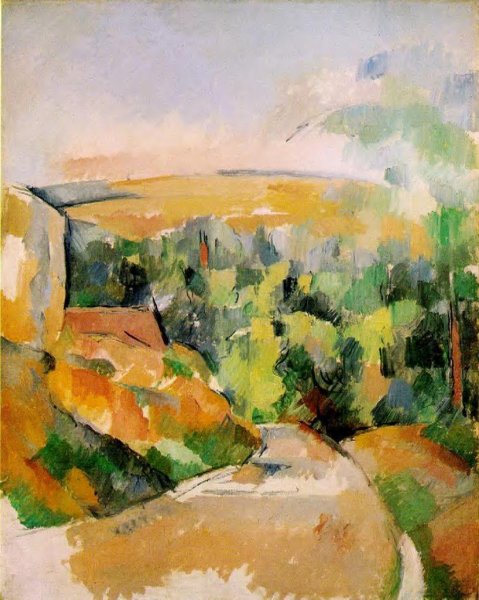 Main Product Photo of A Bend in the Road Painting by Paul Cezanne
