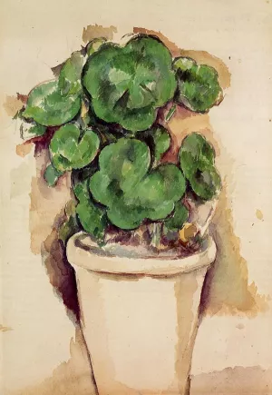 A Pot of Geraniums by Paul Cezanne Oil Painting