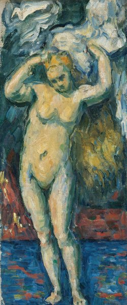 Baigneuse Debout, S'essuyant Les Cheveux by Paul Cezanne Oil Painting