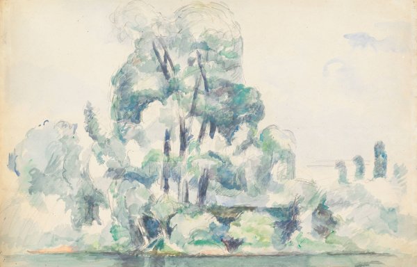 Banks of the Seine at Medan  by Paul Cezanne - Hand-Painted Oil Painting Reproduction