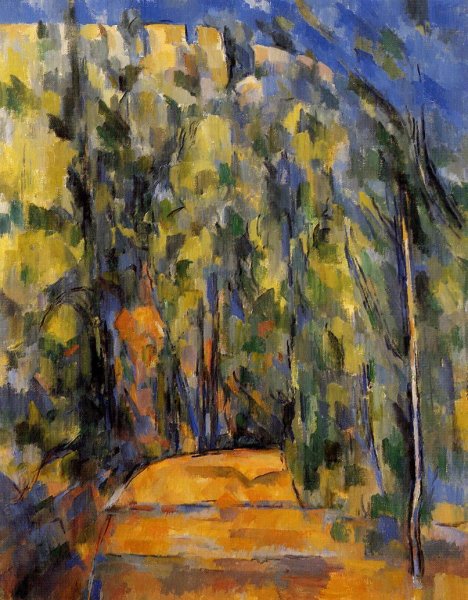 Main Product Photo of Bend in the Forest Road Painting by Paul Cezanne
