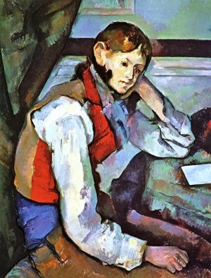 Boy in a Red Vest II by Paul Cezanne Oil Painting