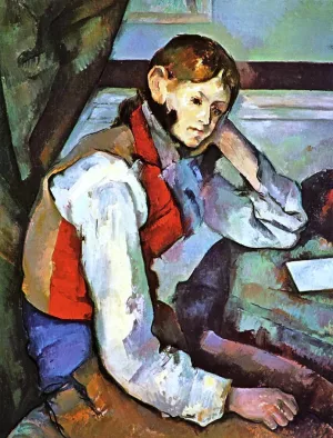 Boy in a Red Vest II by Paul Cezanne - Oil Painting Reproduction
