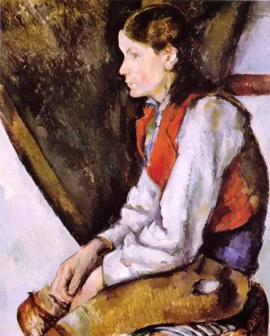 Boy in a Red Vest III by Paul Cezanne Oil Painting