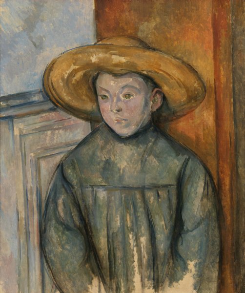 Main Product Photo of Boy With a Straw Hat  Painting by Paul Cezanne