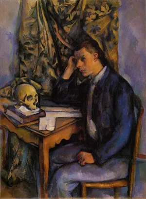 Boy with Skull painting by Paul Cezanne