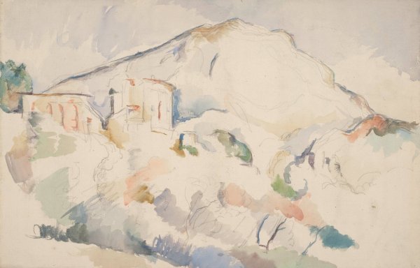 Chateau Noir and Mont Sainte-Victoire, c. 1890-1895 by Paul Cezanne - Hand-Painted Oil Painting Reproduction