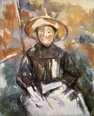 Child in a Straw Hat by Paul Cezanne - Oil Painting Reproduction