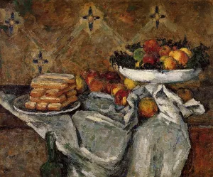 Compotier and Plate of Biscuits painting by Paul Cezanne