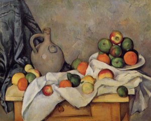 Curtain, Jug and Fruit by Paul Cezanne Oil Painting