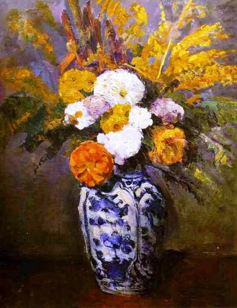 Main Product Photo of Dahlias Painting by Paul Cezanne