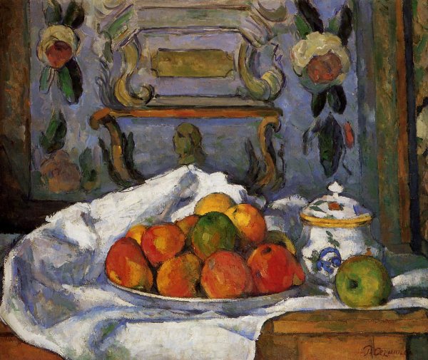 Main Product Photo of Dish of Apples Painting by Paul Cezanne