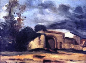 Entrance to a Provencal Farm by Paul Cezanne - Oil Painting Reproduction