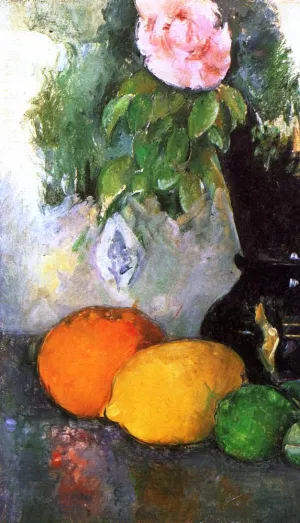 Flowers and Fruit by Paul Cezanne - Oil Painting Reproduction
