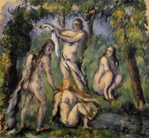 Four Bathers by Paul Cezanne Oil Painting