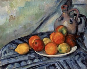 Fruit and a Jug on a Table by Paul Cezanne Oil Painting