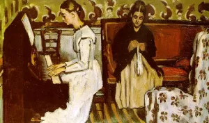 Girl at the Piano by Paul Cezanne - Oil Painting Reproduction