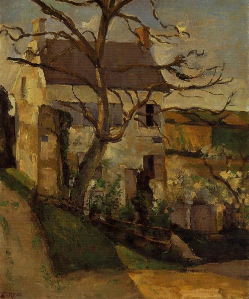 Main Product Photo of House and Tree, the Hermitage, Pontoise Painting by Paul Cezanne