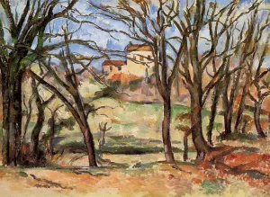 House Behind Trees on the Road to Tholonet painting by Paul Cezanne