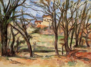 House Behind Trees on the Road to Tholonet by Paul Cezanne Oil Painting
