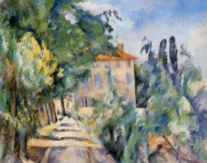 House with Red Roof Oil painting by Paul Cezanne