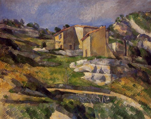 Main Product Photo of Houses in Provence - the Riaux Valley near L'Estaque Painting by Paul Cezanne