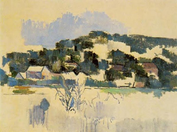 Main Product Photo of Houses on the Hill Painting by Paul Cezanne