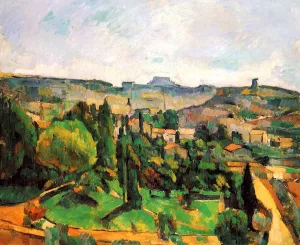 Ile de France Landscape painting by Paul Cezanne