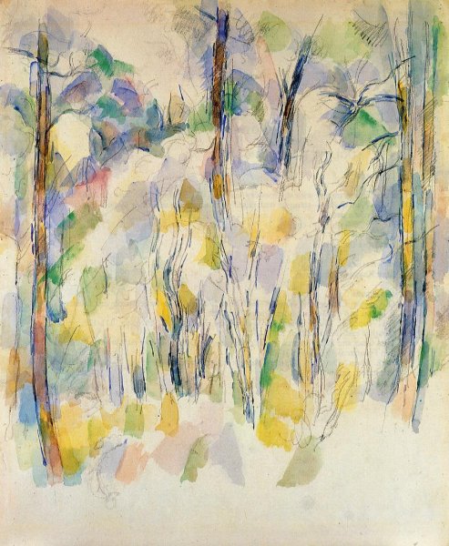 Main Product Photo of In the Woods Painting by Paul Cezanne