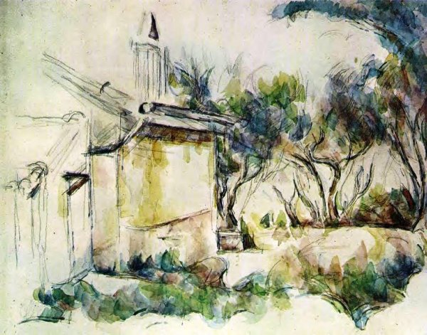 Main Product Photo of Jourdan's Cottage Painting by Paul Cezanne