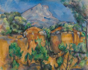La Montagne Sainte-Victoire vue de la carriere Bibemus Oil painting by Paul Cezanne