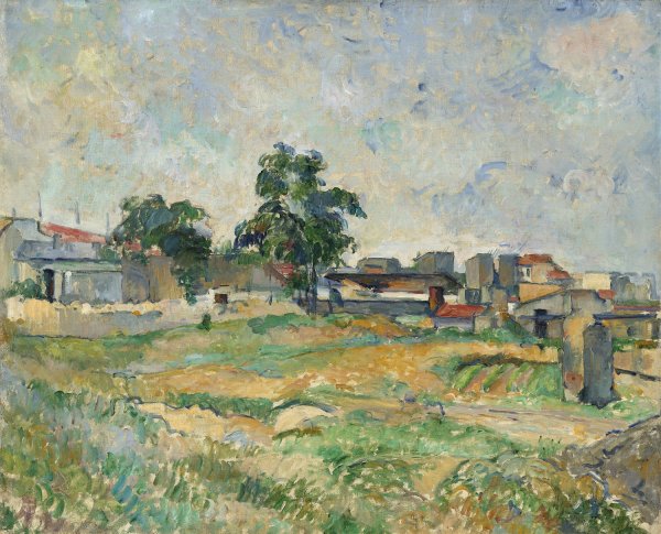 Landscape near Paris  by Paul Cezanne - Hand-Painted Oil Painting Reproduction