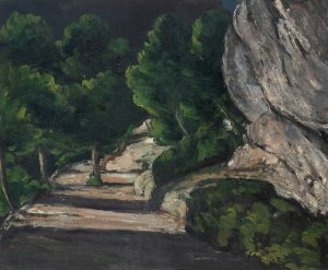 Landscape. Road with Trees in Rocky Mountains by Paul Cezanne Oil Painting