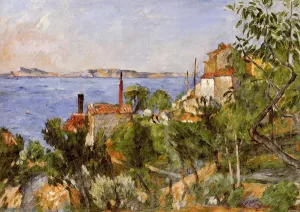 Landscape, Study after Nature (also known as The Seat at L'Estaque) painting by Paul Cezanne